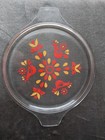 Pyrex Friendship 475-c Glass Casserole Lid Birds Floral Pattern Red Yellow