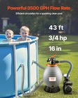 16 In Sand Filter Pump For Above Ground Swimming Pools 3 4 Hp 3500 Gph Flow Rate