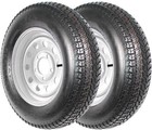 4 Pcs St205 75d15 Trailer Tires With 15  Rims  5 Lug On 4 5   Load Range C  6pr