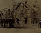 C 1870 Big 7 X 5  Outdoor Winter Tintype  Trees Heavy Laden W Ice  Home  Family