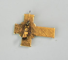 Divine Mercy Of Jesus Image  Cross Catholic Lapel Pin Brooch   Gold Tone