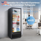 350l Commercial Beverage Fridge Glass Door Fast Cooling Low Noise Black
