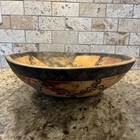 Vtg Large Primitive Rustic Farmhouse Ceremonial Dough Handmade Wooden Bowl 12   