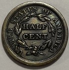 1850 - Braided Hair Half Cent - Xf  Detail Cleaned Key Date 39 800 Minted   hc4