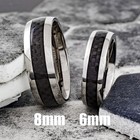 Titanium Black Carbon Fiber Stripe Comfort Fit Men s Wedding Band Ring Size 5-13