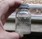 Miniature Atlas Strong Shoulder Mason Fruit Jar Advertising Coin Bank 1930s