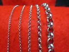 3mm-10mm 16 -84   Silver Stainless Steel Stunning Rolo Link Rope Chain Necklace