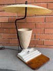 Vintage 1950s Desk Lamp Fiberglass Saucer Shade Mid Century Modern Atomic Era