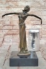 Bronze Sculpture Statue Art Deco 9  Tall Dancer Signed Chiparus Figure Gift Bb