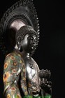 40  Old Dynasty Cloisonne Enamel Bronze Shakyamuni Sakyamuni Buddha Lotus Statue