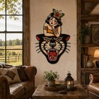 Traditional Panther Lady Metal Wall Art  Old School Tattoo Flash Decor