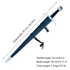 38  Medieval European Saber Replica Sword With Scabbard knight Broad Sword 