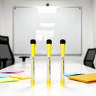 3 Pcs Yellow Magnetic Whiteboard Pen Writing Drawing Erasable Board Marker Offic