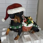 Danbury Mint Christmas Dachshund Weiner Dog Figurine Candy Canes Santa Hat Rare