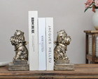 Vintage Antique Gold Dog Bookends decorative Book Ends For Shelves   Creative Re