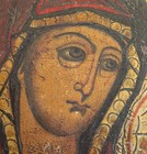 Antique 19thc Russian Icon Our Lady Of Smolensk Hand Painted On Silver Leaf 12 