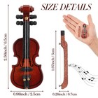 2-piece Mini Violin Model Set - Wooden Miniature Violin For Dollhouse Accesso   