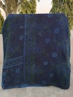 Indian Vintage Natural Indigo Dyed Cotton Kantha Quilts Reversible Blanket Throw