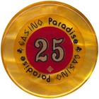  1  25 Ksh  kenya Shilling  Jeton Used At Casino Paradise From Nairobi Kenya   