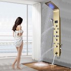 Gold Shower Panel Tower Rainfall waterfall Massage Faucet System Stainless Steel