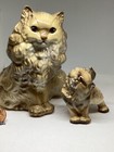 Hagen Renaker Miniature Madame Fluff And Puff Persian Cat And Kitten