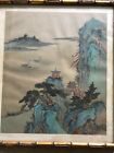 19th Century Pair Of Antique Chinese Ink On Silk Paintings In Frames 16 5 x14 5 