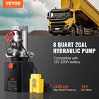 Vevor Hydraulic Pump8 Quart Single Acting Dc12v For Car Lifting Platforms 2 1hp