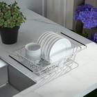 Stainless Steel Dish Rack expandable Deep   Large Dish Drying Rack  Over The    