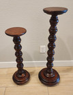 Vintage Solid Wood Victorian Style Fern Plant Stands-matching Pair