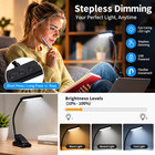 Led Book Light Rechargeable Clip On Reading Lamp 3 Colors Flexible Neck