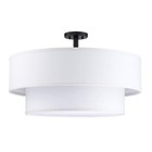 5 Light Off White Fabric Shade Semi Flush Mount Ceiling 24 Inch Black