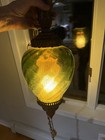 Vintage Falkenstein Mid Century Modern Retro Green Swag Lamp Light Hanging