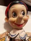 Vintage 1950 s Gund Disney Pinocchio Hand Puppet Rubber Head Cloth Body