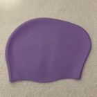Women   s Swim Cap  Purple  7 1 2 X 9 In  Silicone  Wavy Edge  Protection For Hair