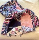 Vera Bradley Soft Fringe Scarf Gramercy Paisley Floral Wrap Pink Nwt Sealed     