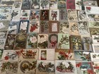 Huge Lot Of 65 Antique Christmas postcards c 1910 4 Santa s in Sleeves m396