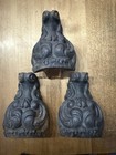 Antique Cast Iron Stove Clawfoot Legs Set Of 3 - Victorian Ox Head -  1880-1910