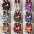 Sweater Jumper Knitted Tops Long Sleeve Sweatshirt Casual Buttons Solid Loose    