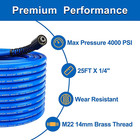 25ft X 1 4  Flexible Pressure Washer Hose 4000 Psi M22 Fittings Gas   Electric