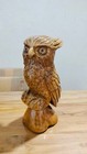 Owl Statue Of Wood newel Post Cap Bird Face Owl Wooden Finial Staircase Newel 1p