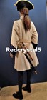 Men s 1730th Off White French Uniform Frock Wool Coat  Fast Shipping 