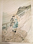 Antique Color Print A Romantic Scene From The Late 19th Or Early 20th Century