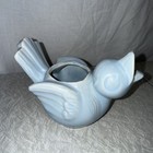     blue Singing Bird Planter 1940 s Art Pottery Open Beak Shawnee Usa Vintage Mcm