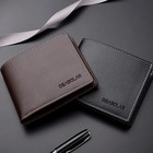 New Mens Black Genuine Leather Bifold Wallet Id Window Credit Card Case Holder