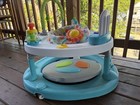 Baby Activity Walker Walking Aid W  Seat   Toy Tray  Blue white multicolor