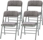4 Pack Folding Chairs W  Cushion  Metal Frame Foldable Chair For Party  Event