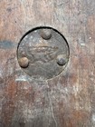 Antique Primitive Anvil Logo Wood Double Pulley Block Tackle Cast Iron Hook