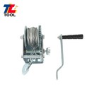 800lbs Silvery High Carbon Steel Hand Winch With 26ft Cable For Trailer And Boat