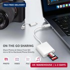 Apple Mfi Certified Lightning To Sd Card Camera Reader For Iphone Ipad Dual C   
