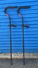 Acnovo Adjustable Height Lightweight Forearm Crutches W  Handgrips Black Red